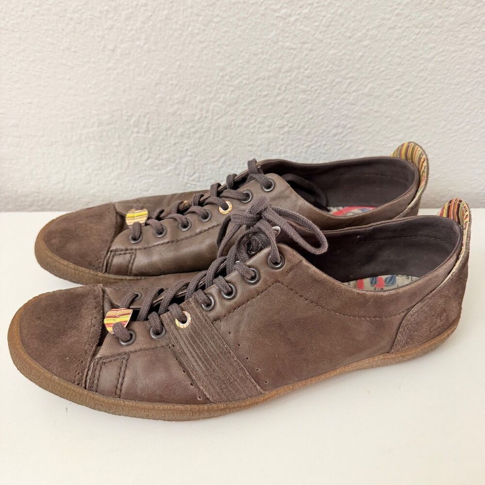 Clearance! Paul Smith West Brown Leather Sneakers Men’s US 9 UK 8 - Picture 3 of 10